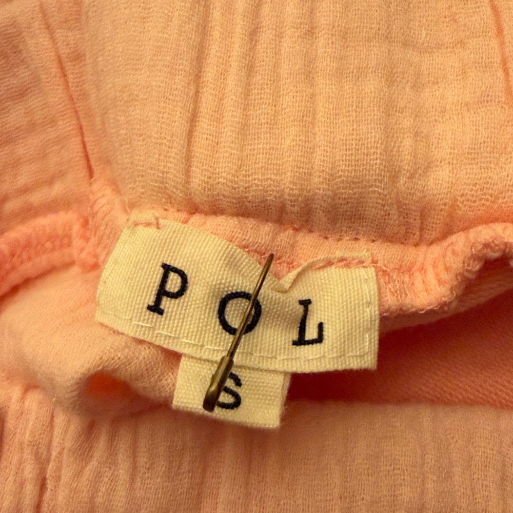 POL Pink color block cotton French terry gauze distressed drawstring joggers NEW - Picture 15 of 16